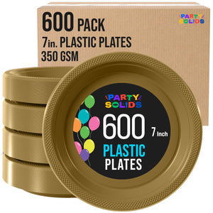 7 in. Gold Plastic Plates | Case of 600