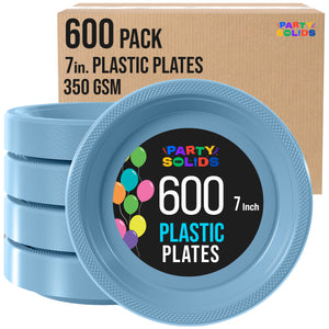 7 in. Light Blue Plastic Plates | Case of 600