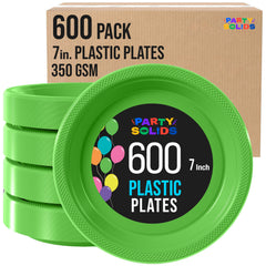 7 in. Lime Green Plastic Plates | Case of 600