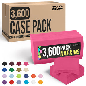 Cerise Beverage Napkins | 4.75 in. x 4.75 in. | Case of 3600