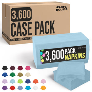Light Blue Beverage Napkins | 4.75 in. x 4.75 in. | Case of 3600