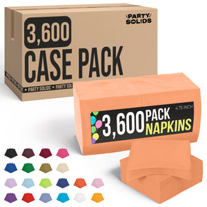 Peach Beverage Napkins | 4.75 in. x 4.75 in. | Case of 3600