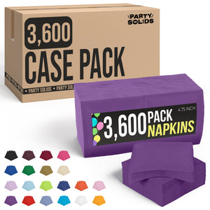 Purple Beverage Napkins | 4.75 in. x 4.75 in. | Case of 3600