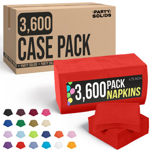 Red Beverage Napkins | 4.75 in. x 4.75 in. | Case of 3600