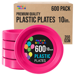 10 in. Cerise Plastic Plates | Case of 600