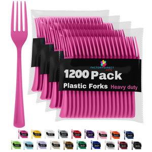 Heavy Duty Cerise Plastic Forks | 7.5 in. | Case of 1200