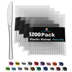 Heavy Duty Clear Plastic Knives - 7.75 in. | Case of 1200