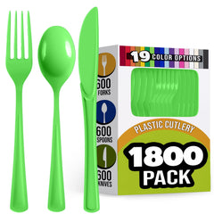 Lime Green Cutlery Combo Set | 600 Forks 600 Spoons And 600 Knives