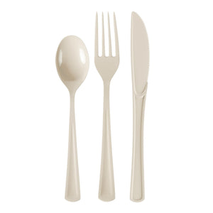 Ivory Cutlery Combo Set | 50 Forks 50 Spoons And 50 Knives - 7.5 in.