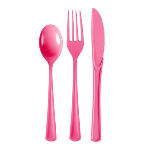 Cerise Cutlery Combo Set | 50 Forks 50 Spoons And 50 Knives - 7.5 in.