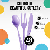 Lavender Cutlery Combo Pack | 48 Count