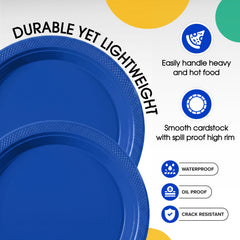10 in. Dark Blue Plastic Plates | 20 Ct.