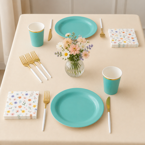 117 Pcs Mint Easter Bloom Party Kit | For 20 Guests