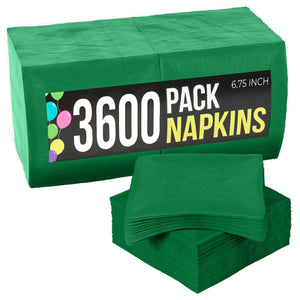 Emerald Green Luncheon Napkins | 6.75 in. x 6.75 in. | Case of 3600