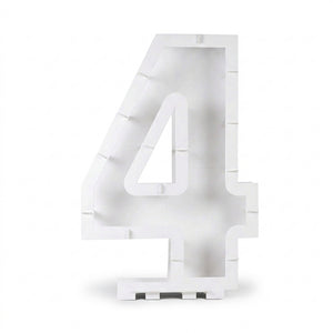 White Number "4" Balloon Mosaic Frame Kit | 33"