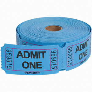 Blue "Admit One" Ticket Roll - 1000 Pairs