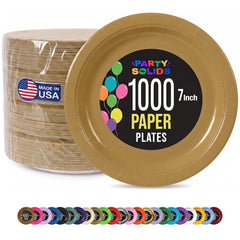 7 in. Gold Paper Plates | Case of 1000