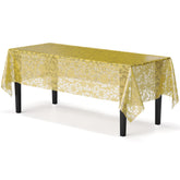 Gold Lace Plastic Table Cover