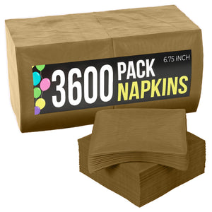 Gold Luncheon Napkins | 6.75 in. x 6.75 in. | Case of 3600