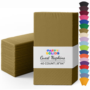 Gold Guest Towel Napkins | 8 in. x 4 in. | 40 Ct.
