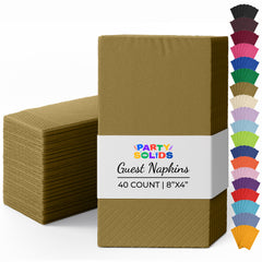 Gold Guest Towel Napkins | 8 in. x 4 in. | 40 Ct.