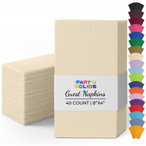 Ivory Guest Towel Napkins | 8 in. x 4 in. | 40 Ct.