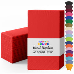 Red Guest Towel Napkins | 8 in. x 4 in. | 40 Ct.