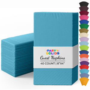Turquoise Guest Towel Napkins | 8 in. x 4 in. | 40 Ct.