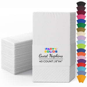 White Guest Towel Napkins | 8 in. x 4 in. | 40 Ct.