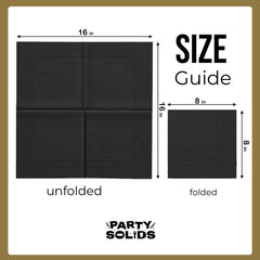 Black Dinner Napkins | 8 in. x 8 in. | 50 Ct.