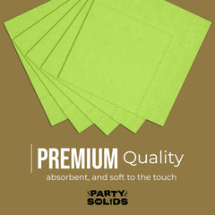 Lime Green Dinner Napkins | 8 in. x 8 in. | 50 Ct.