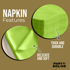 Lime Green Dinner Napkins | 8 in. x 8 in. | 50 Ct.