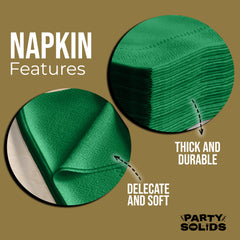 Emerald Green Dinner Napkins | 8 in. x 8 in. | 50 Ct.