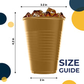 12 Oz. Gold Plastic Cups | 100 Count