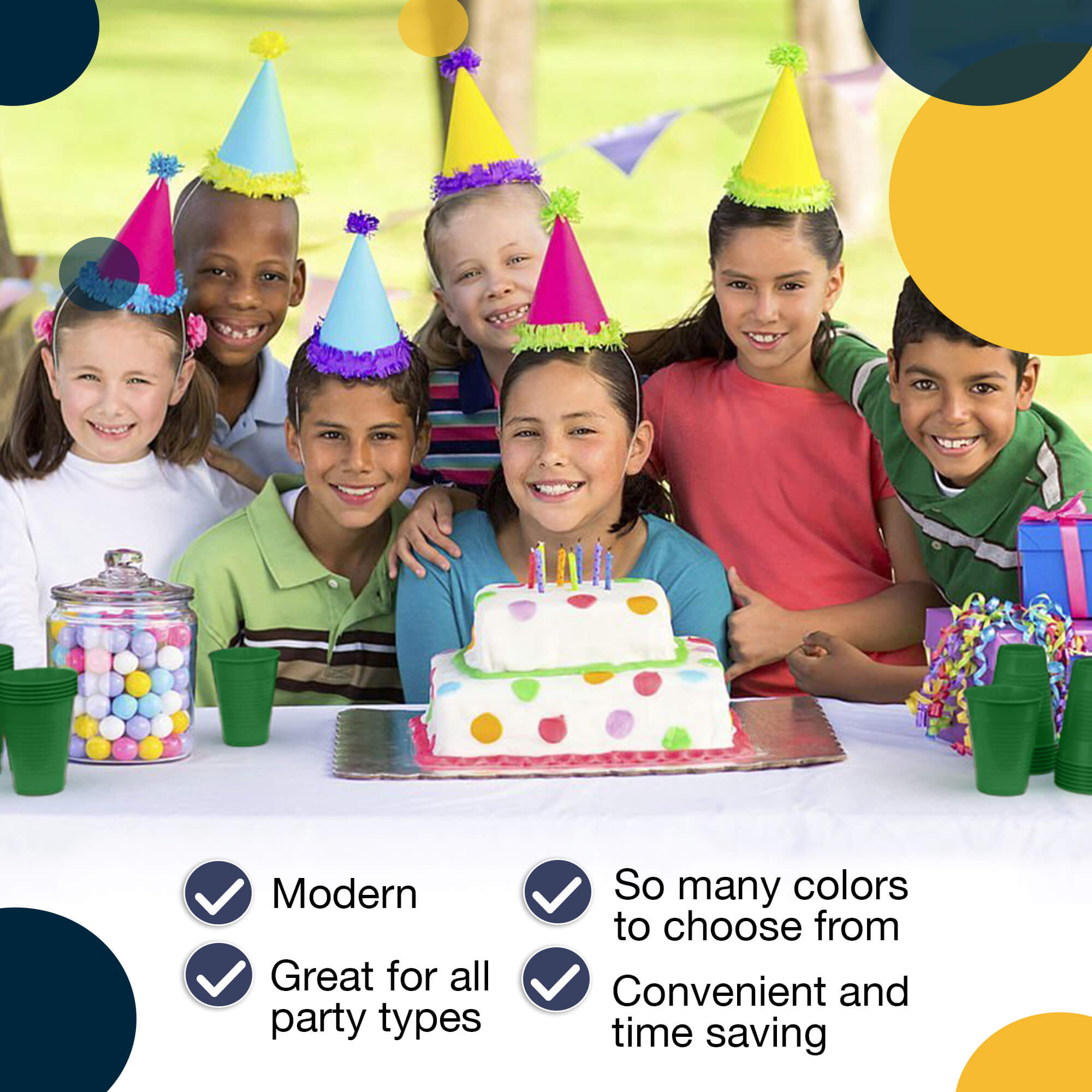 12 Oz. Emerald Green Plastic Cups | 50 Count