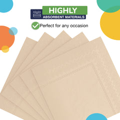 Ivory Beverage Napkins | 4.75 in. x 4.75 in. | 100 Count