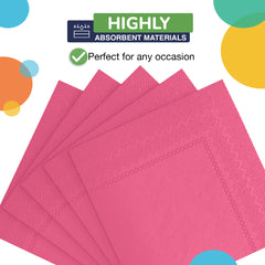 Cerise Beverage Napkins | 4.75 in. x 4.75 in. | 50 Count