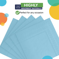 Light Blue Beverage Napkins | 4.75 in. x 4.75 in. | Case of 3600