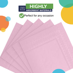 Pink Beverage Napkins | 4.75 in. x 4.75 in. | 100 Count