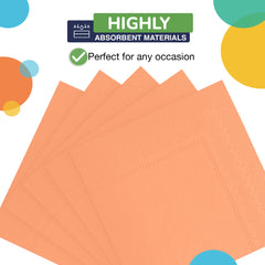 Peach Beverage Napkins | 4.75 in. x 4.75 in. | 50 Count
