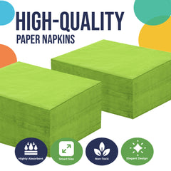 Lime Green Luncheon Napkins | 6.75 in. X 6.75 in. | 50 Count