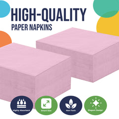 Pink Beverage Napkins | 4.75 in. x 4.75 in. | 100 Count