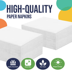 White Beverage Napkins | 4.75 in. x 4.75 in. | 50 Count