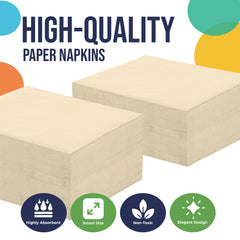 Ivory Beverage Napkins | 4.75 in. x 4.75 in. | 100 Count