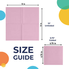 Pink Luncheon Napkins | 6.75 in. X 6.75 in. | 50 Count