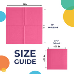 Cerise Luncheon Napkins | 6.75 in. X 6.75 in. | 50 Count