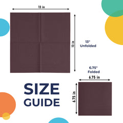 Brown Luncheon Napkins | 6.75 in. x 6.75 in. | 100 Count