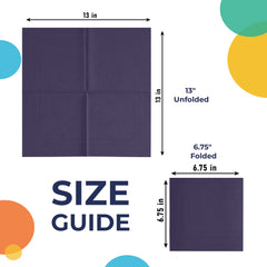 Dark Purple Luncheon Napkins | 6.75 in. x 6.75 in. | 100 Count
