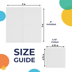 White Beverage Napkins | 4.75 in. x 4.75 in. | 100 Count
