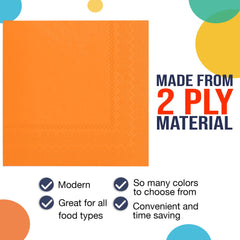 Orange Beverage Napkins | 1800 Count